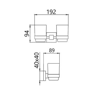 Стакан для ванной комнаты двойной Maretti Umbria Black UMB542P46, черный